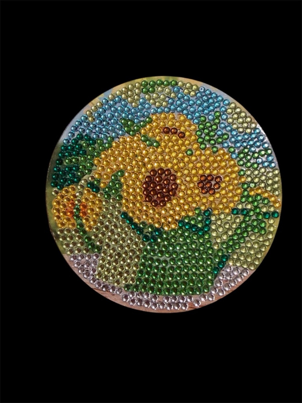 Sunflower Diamond Art Art Coasters - Yellow & Green (Sealed) - Picture 3 of 6
